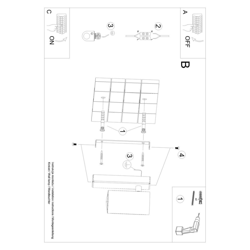 Vägglampa  UTTI 1xGU10/40W/230V svart
