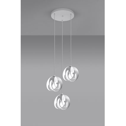 Takkkrona på ett snöre  TULOS 3xE27/60W/230V vit