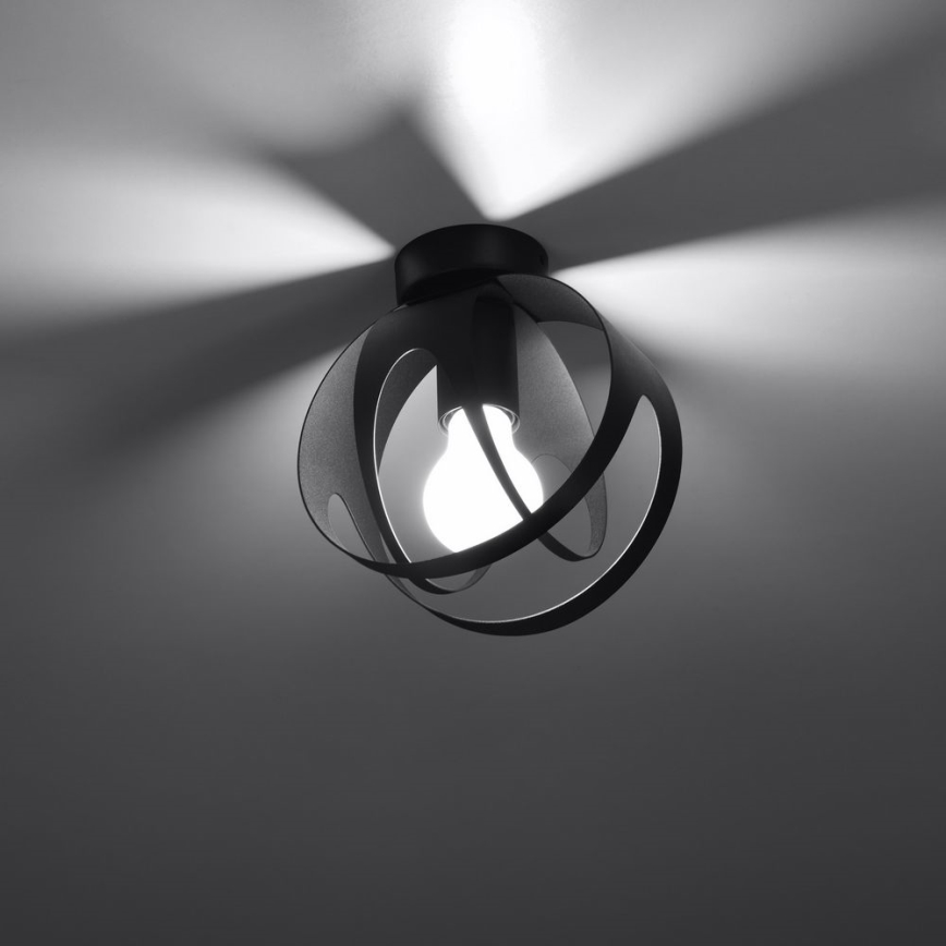 Surface-mounted takkrona  TULOS 1xE27/60W/230V svart