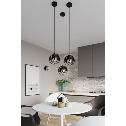 Surface-mounted takkrona  TULOS 1xE27/60W/230V svart