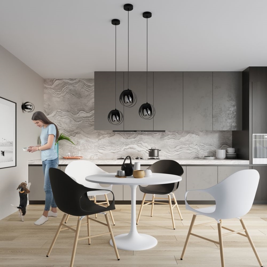Surface-mounted takkrona  TULOS 1xE27/60W/230V svart