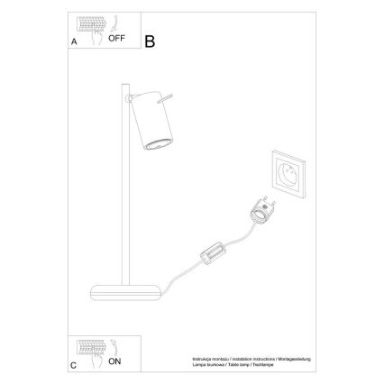 Bordslampa RING 1xGU10/10W/230V vit