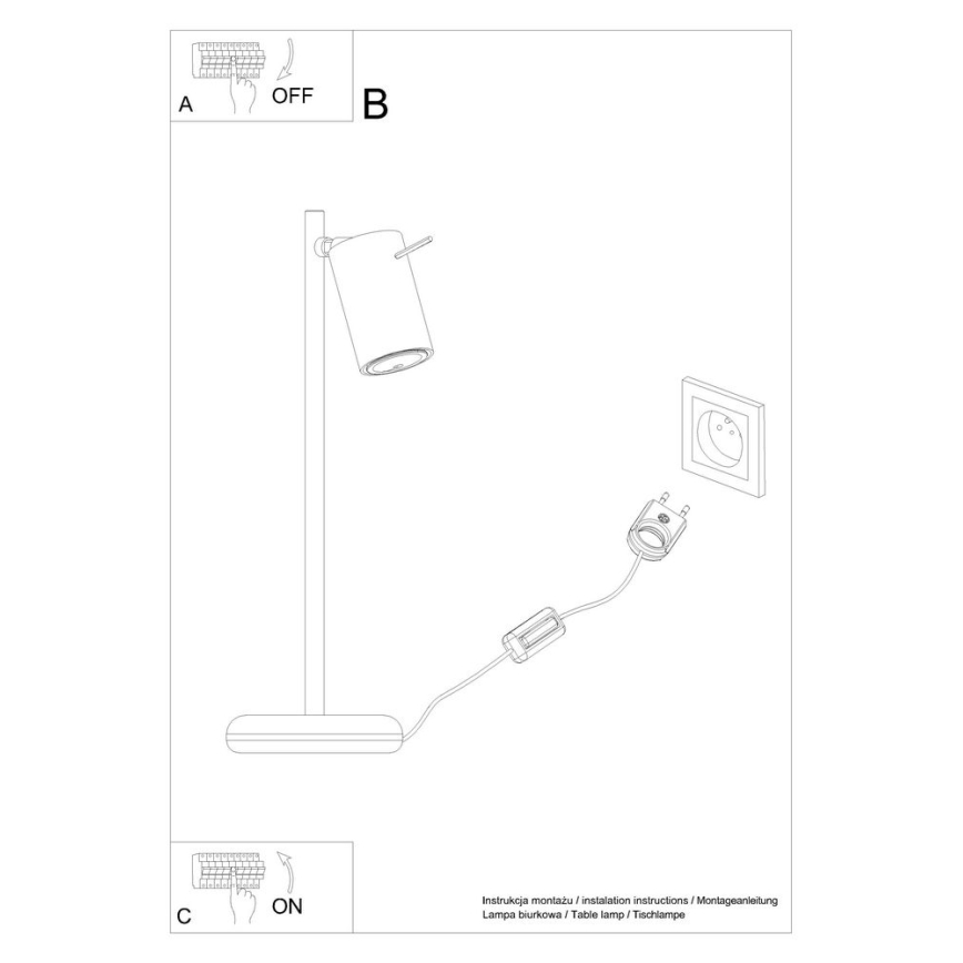 Bordslampa RING 1xGU10/10W/230V vit