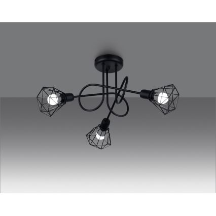 Taklampa på stång ARTEMIS 3xE14/40W/230V svart