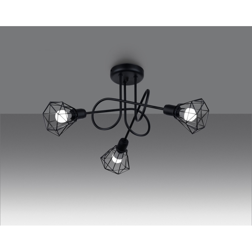 Taklampa på stång ARTEMIS 3xE14/40W/230V svart