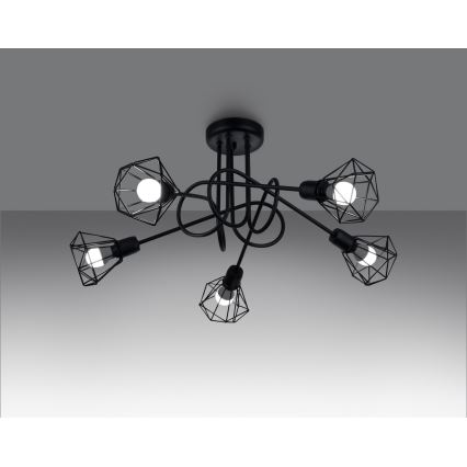 Taklampa på stång ARTEMIS 5xE14/40W/230V svart