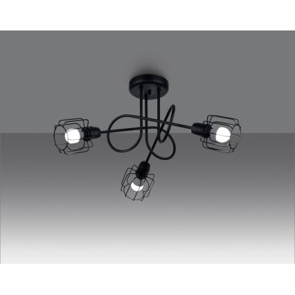 Taklampa på stång BELUCI 3xE14/40W/230V svart