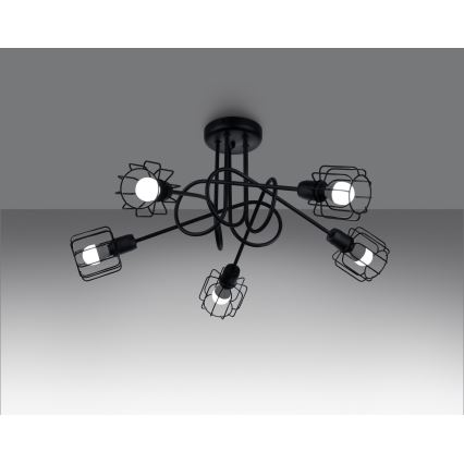 Taklampa på stång BELUCI 5xE14/40W/230V svart
