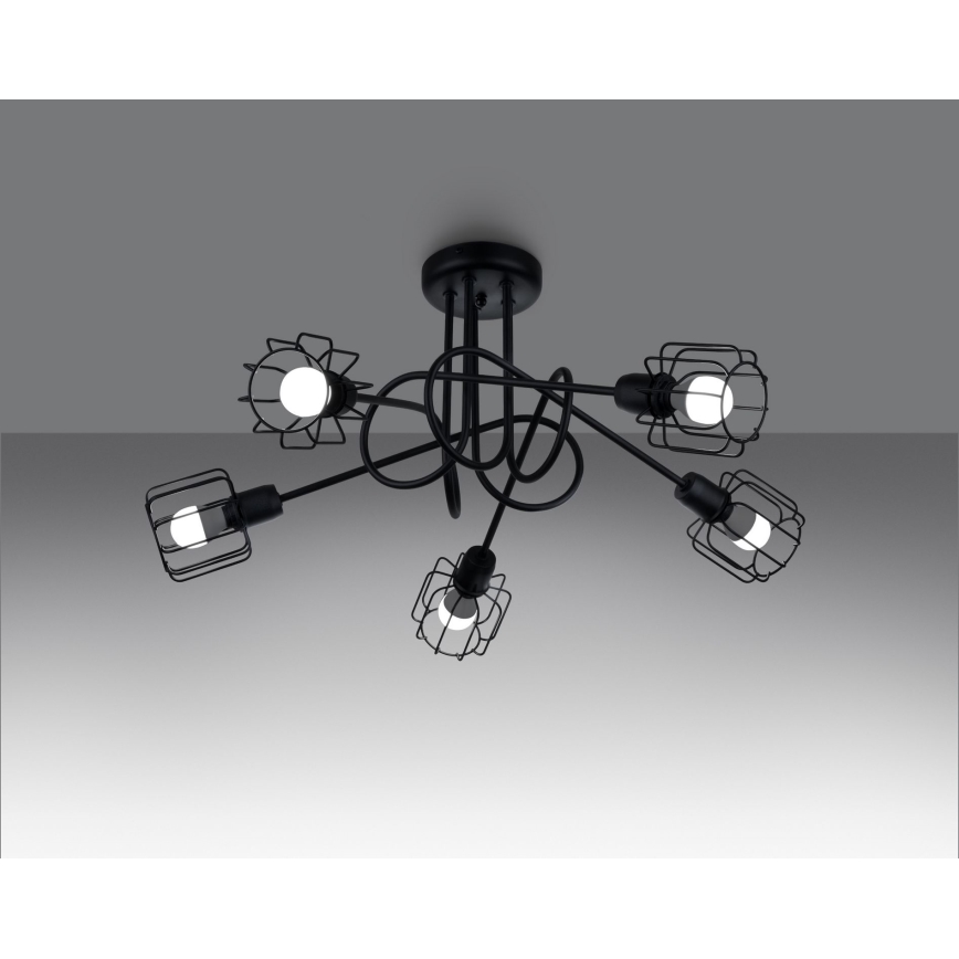 Taklampa på stång BELUCI 5xE14/40W/230V svart
