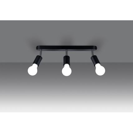 Spotlight FORNES 3xE27/60W/230V svart