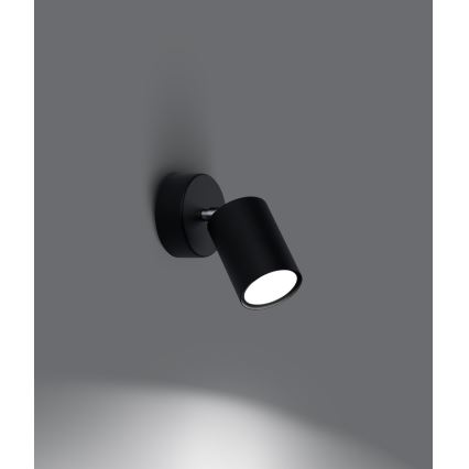Väggspotlight LEMMI 1xGU10/40W/230V svart