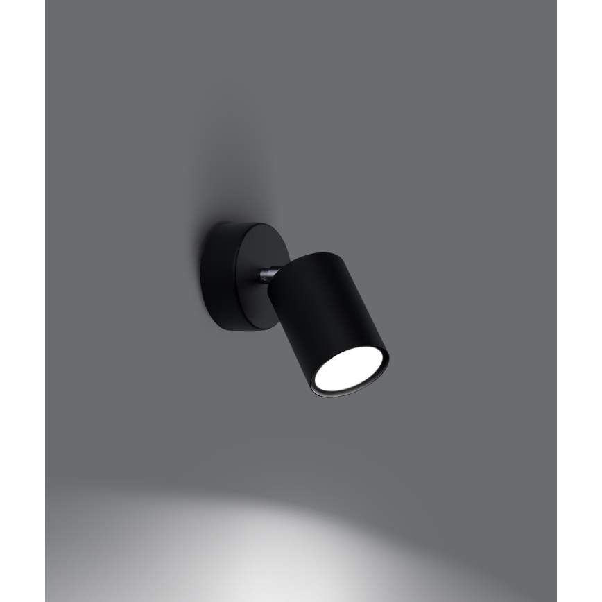 Väggspotlight LEMMI 1xGU10/40W/230V svart