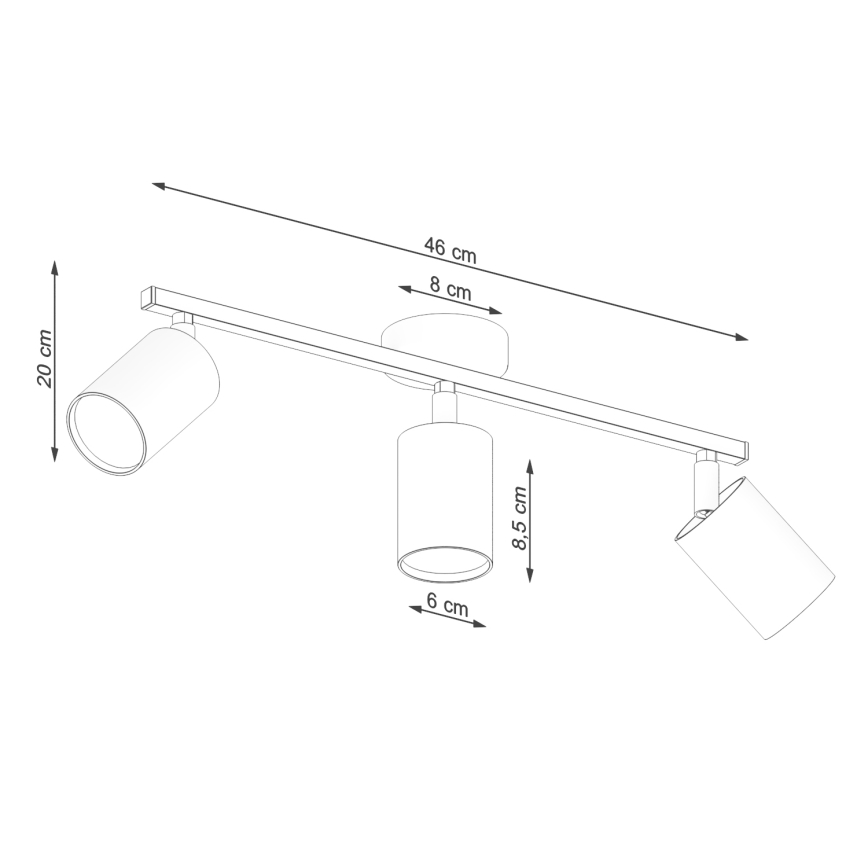 Spotlight LEMMI 3xGU10/40W/230V svart