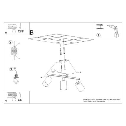 Spotlight LEMMI 3xGU10/40W/230V svart