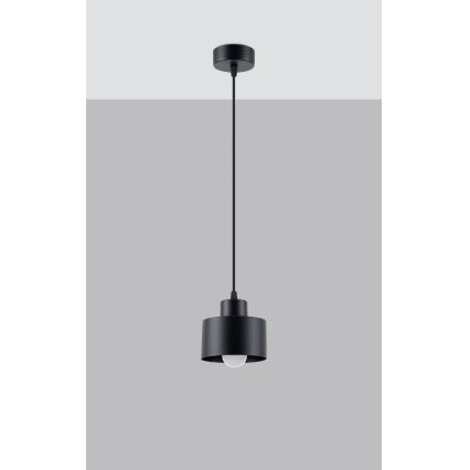 Taklampa på kabel SAVAR 1xE27/60W/230V svart