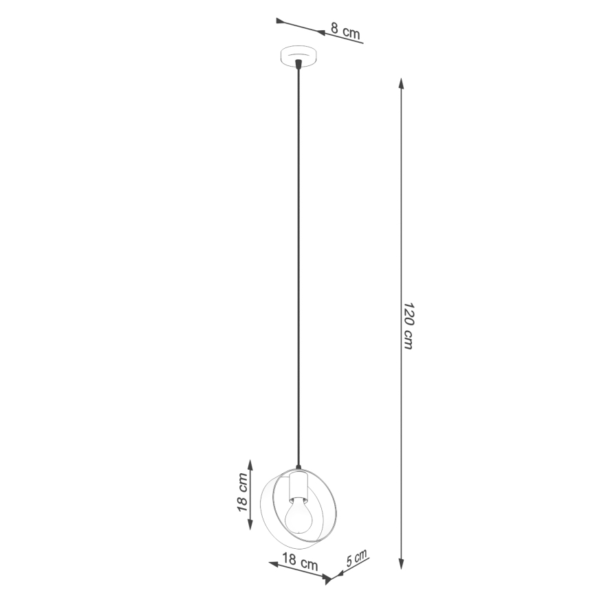 Taklampa på kabel TITRAN 1xE27/60W/230V vit