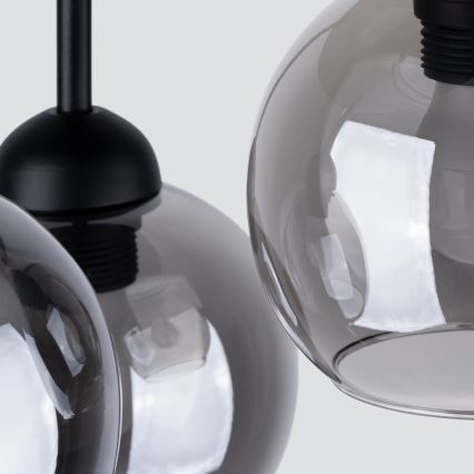 Taklampa på stång ALINO 3xE27/60W/230V svart