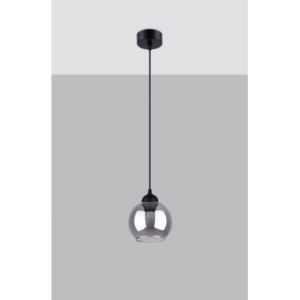 Taklampa på kabel ALINO 1xE27/60W/230V svart