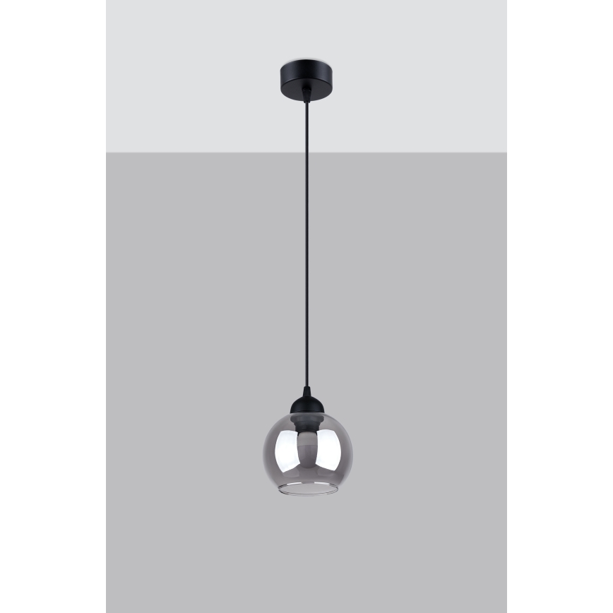 Taklampa på kabel ALINO 1xE27/60W/230V svart