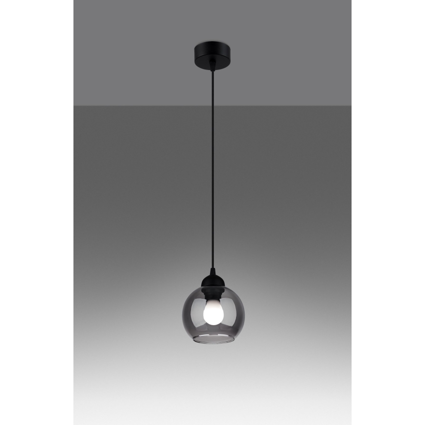 Taklampa på kabel ALINO 1xE27/60W/230V svart