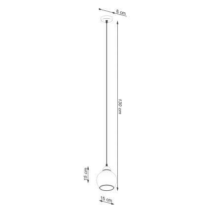 Taklampa på kabel ALINO 1xE27/60W/230V svart
