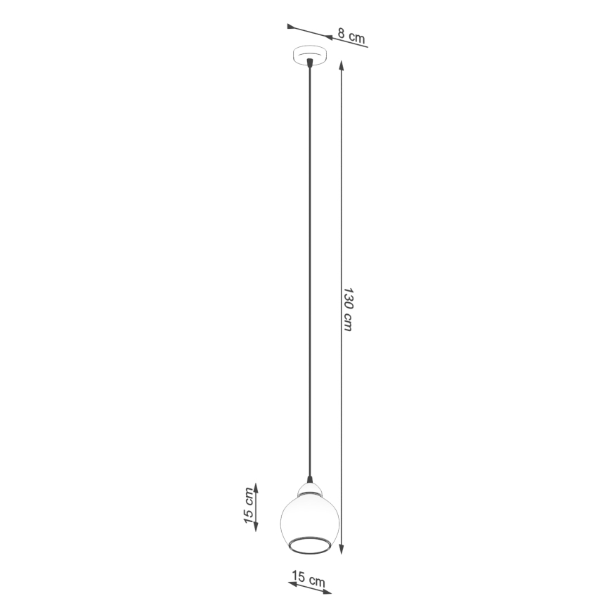 Taklampa på kabel ALINO 1xE27/60W/230V svart