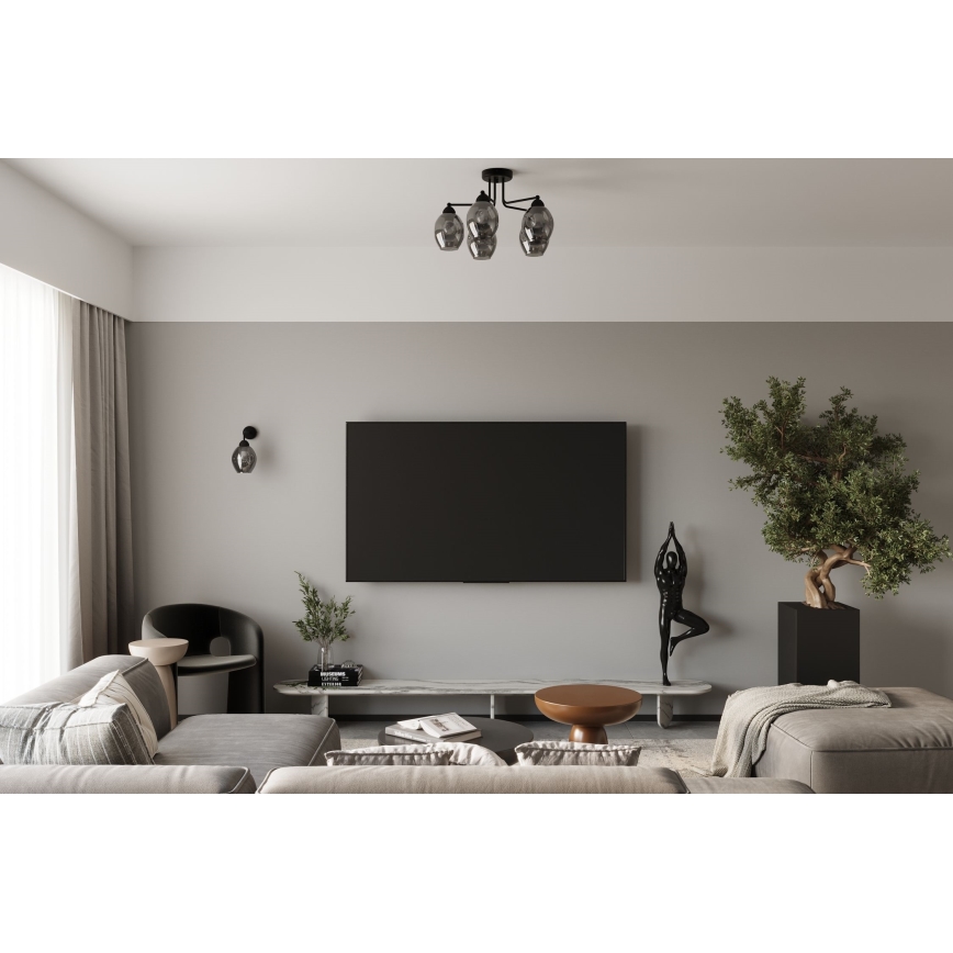 Vägglampa FILLAN 1xE27/60W/230V svart