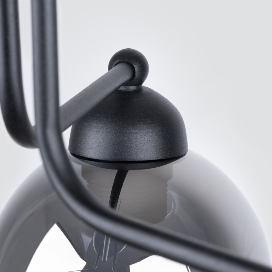 Taklampa på stång FILLAN 3xE27/60W/230V svart