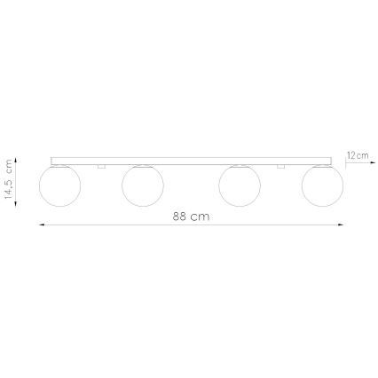 Taklampa YOLI 4xG9/12W/230V vit