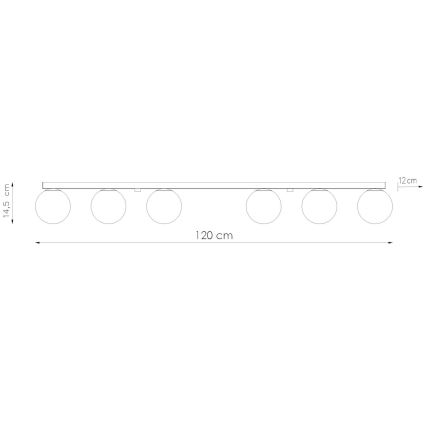 Taklampa YOLI 6xG9/12W/230V vit