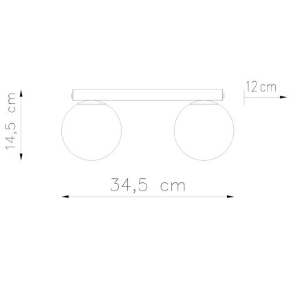 Taklampa YOLI 2xG9/12W/230V svart