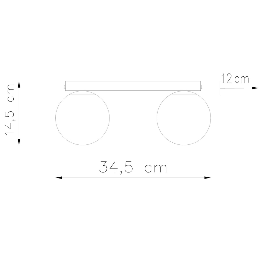 Taklampa YOLI 2xG9/12W/230V svart