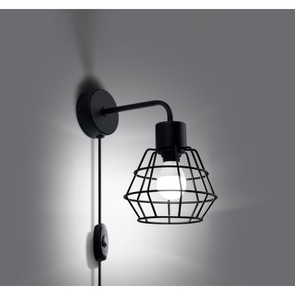 Vägglampa SUBA 1xE27/15W/230V svart