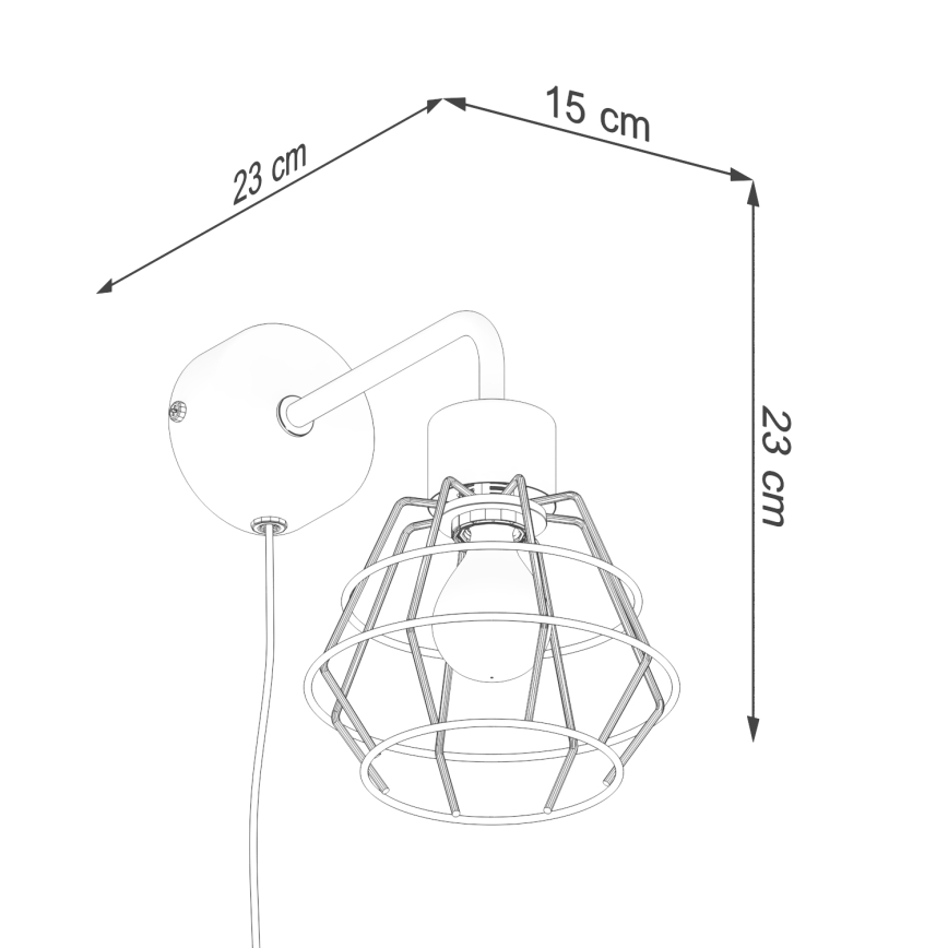 Vägglampa SUBA 1xE27/15W/230V svart