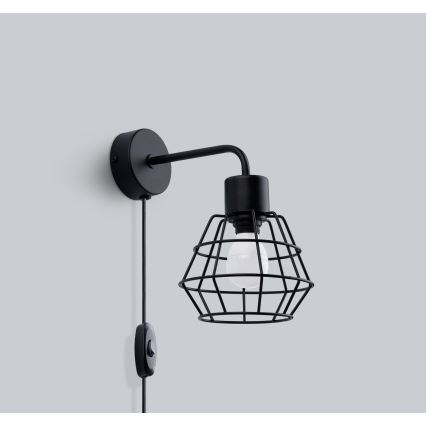 Vägglampa SUBA 1xE27/15W/230V svart
