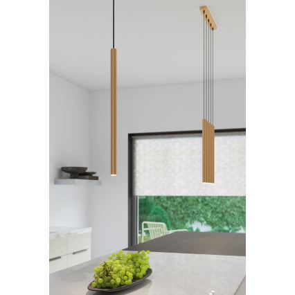 Ljuskrona med textilsladd PASTELO 1xG9/8W/230V guld