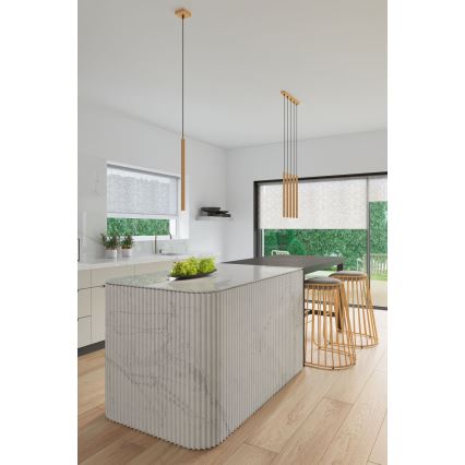 Ljuskrona med textilsladd PASTELO 1xG9/8W/230V guld