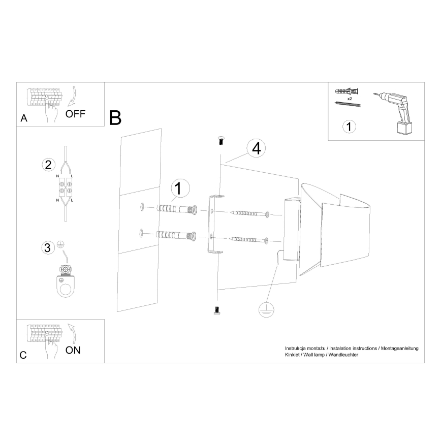 Vägglampa TONI 1xG9/8W/230V svart