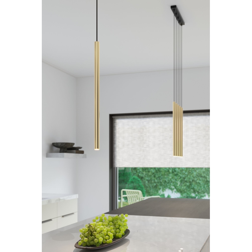 Ljuskrona med textilsladd PASTELO 5xG9/8W/230V guld