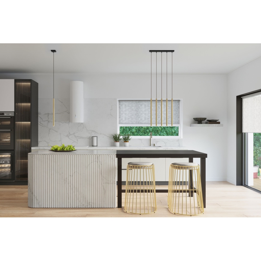 Ljuskrona med textilsladd PASTELO 5xG9/8W/230V guld