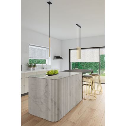 Ljuskrona med textilsladd PASTELO 5xG9/8W/230V guld