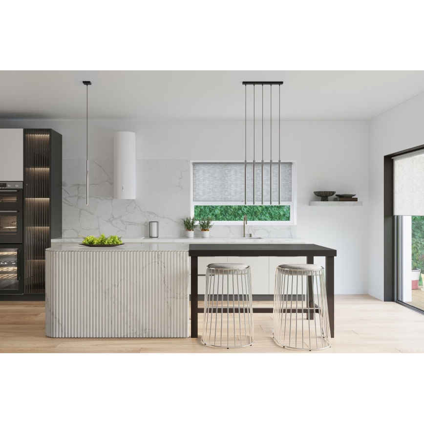 Ljuskrona med textilsladd PASTELO 1xG9/8W/230V skinande krom