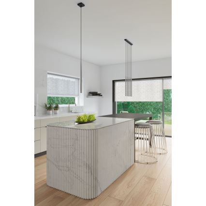 Ljuskrona med textilsladd PASTELO 1xG9/8W/230V skinande krom