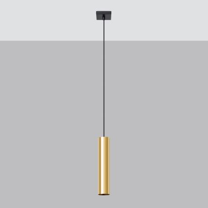 Ljuskrona med textilsladd LAGOS 1xGU10/10W/230V guld