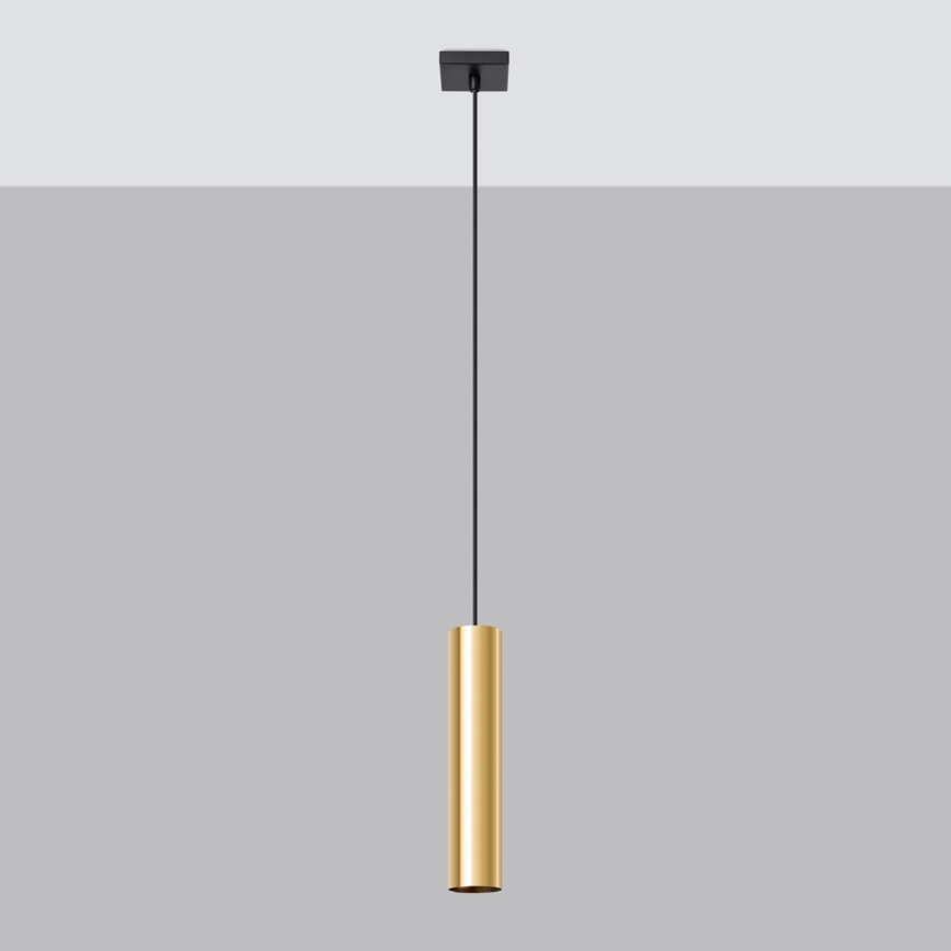 Ljuskrona med textilsladd LAGOS 1xGU10/10W/230V guld