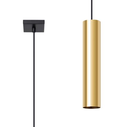 Ljuskrona med textilsladd LAGOS 1xGU10/10W/230V guld