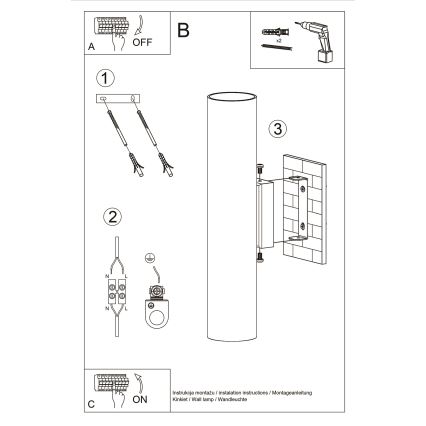 Vägglampa LAGOS 2xGU10/10W/230V guld