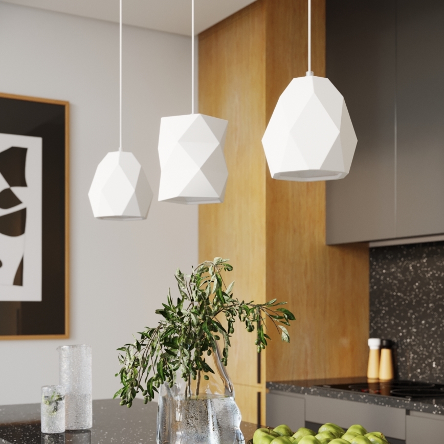 Ljuskrona med textilsladd GOBI 1xE27/15W/230V keramik
