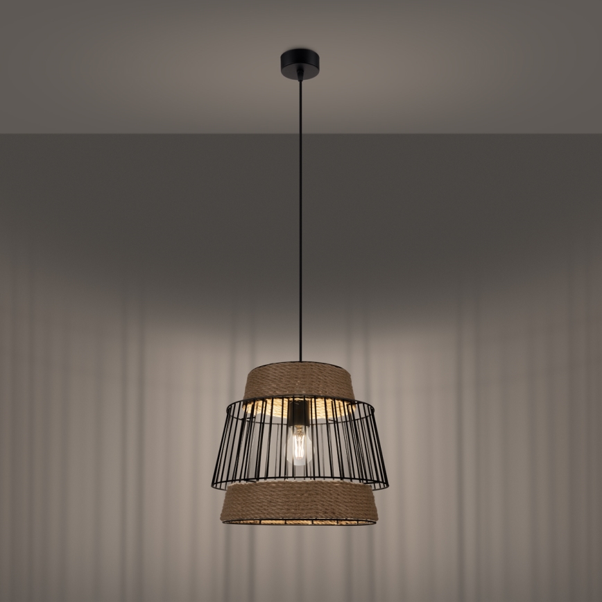 Ljuskrona med textilsladd BRILO 1xE27/15W/230V
