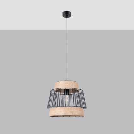 Ljuskrona med textilsladd BRILO 1xE27/15W/230V
